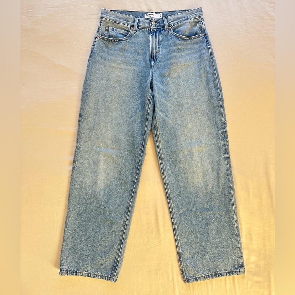 Garage Denim Low Rise Baggy Jeans Light Wash, Size 7 / 28 - Picture 4 of 11